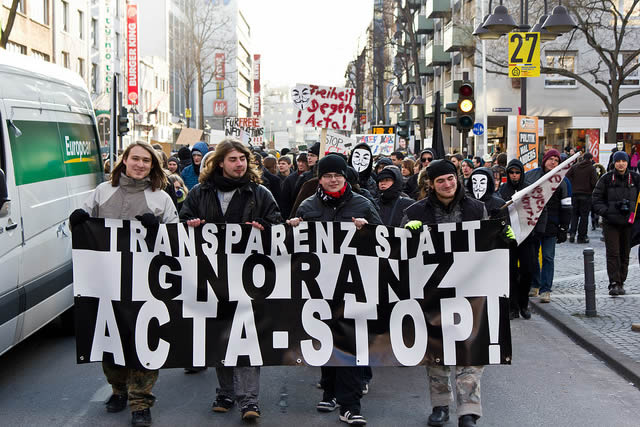 ACTA Protesters In Mainz, Germany