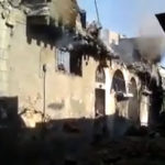 Aftermath of the shelling in the Midan district of Damascus
