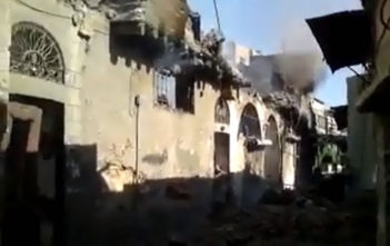 Aftermath of the shelling in the Midan district of Damascus