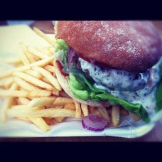 Lamb burger from The Laughing Stock