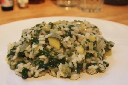 Green vegetable risotto