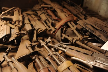 Part of a weapons haul collected in the past couple of months as part of the DDRRR process in the eastern Democratic Republic of Congo