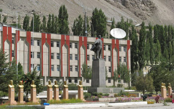 Square in front of the provincial government building in Khorog where the protest took place