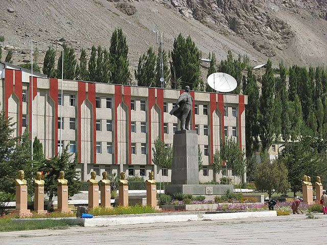 Square in front of the provincial government building in Khorog where the protest took place