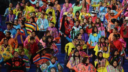 Mexico's Paralympic team parades during the opening ceremony