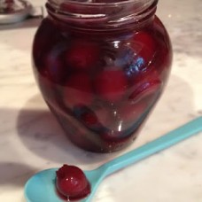 Jar of sour cherries