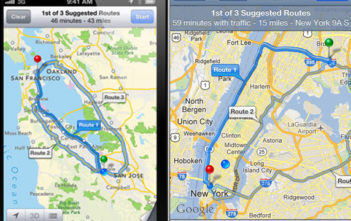 Apple Maps vs Google Maps - Routes