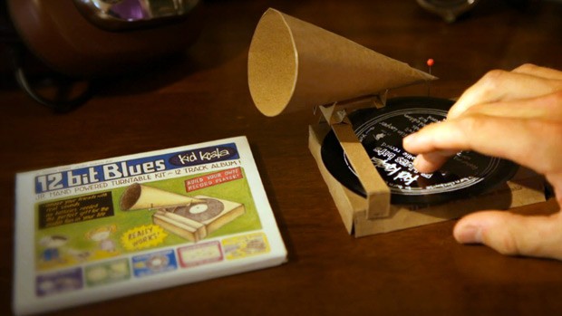 Kid Koala's 12 Bit Blues cardboard gramaophone