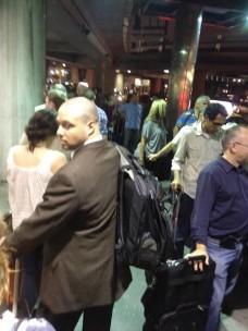 Queue for taxis at LaGuardia airport, New York