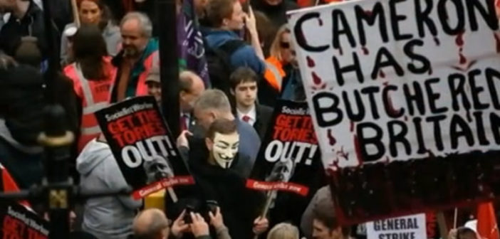 A hundred thousand protest against austerity politics in London