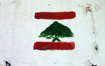 Graffiti of the Lebanese flag