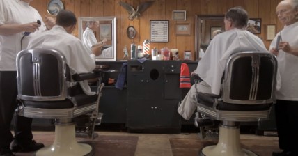 Obama and Romney discuss politics at the barbers in preparation for tonight's debate