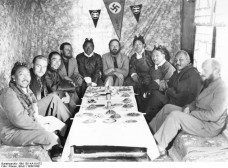 Schaefer expedition members meeting Tibetan officials