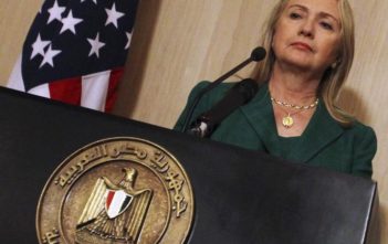 US Secretary of State Hillary Clinton at the announcement of the ceasefire in Egypt