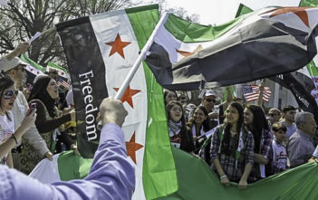 Protesters at a Free Syria rally