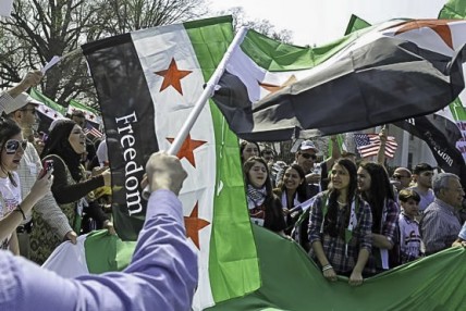 Protesters at a Free Syria rally
