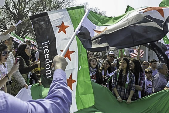 Protesters at a Free Syria rally