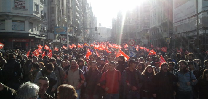 N14 protesters in Madrid