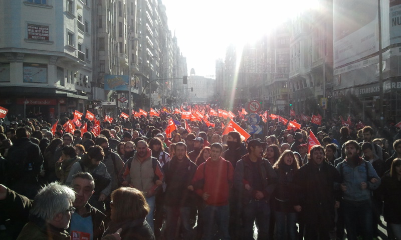 N14 protesters in Madrid