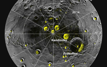 A mosaic of Messenger images of Mercury's north polar region
