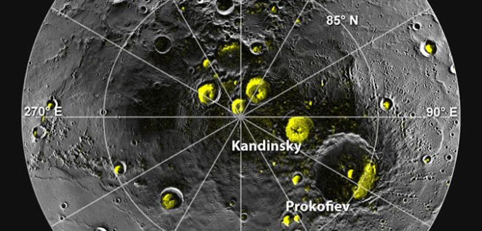 A mosaic of Messenger images of Mercury's north polar region