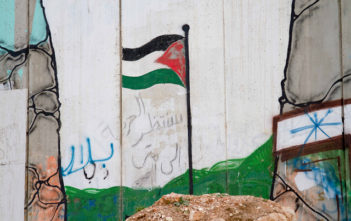 Graffiti of the Palestinian flag