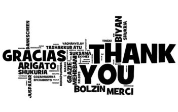 "Thank you" translated into various languages