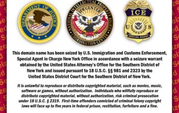 The TV Shack website was seized by US Customs Enforcement