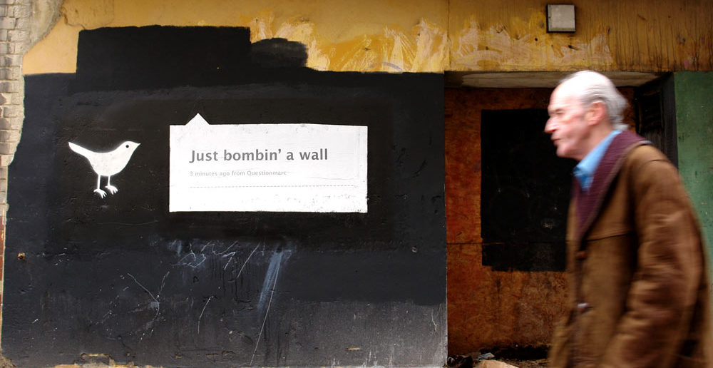 Twitter: "Just bombin' a wall"