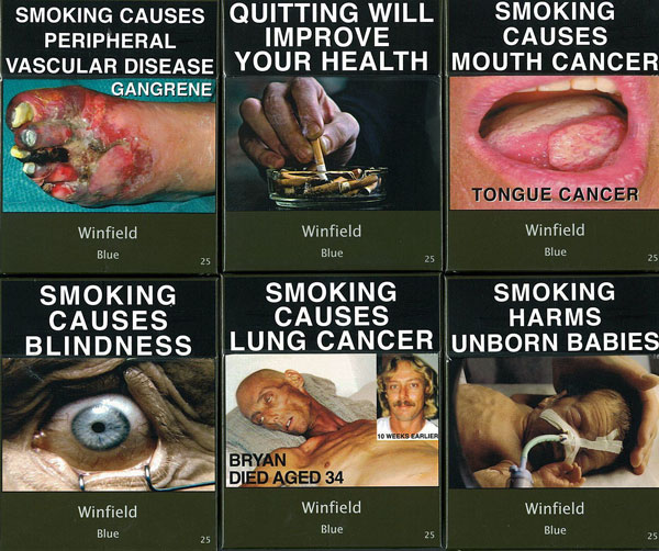 Australian unbranded cigarette packaging