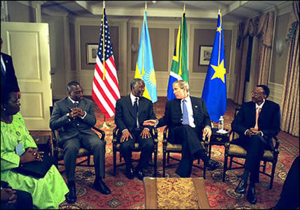 Meeting between Kabila, Bush, Kagame and Annan 