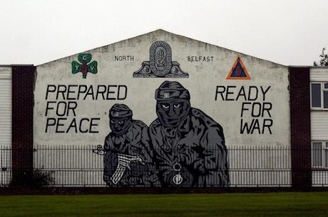 War / Peace graffiti mural in Belfast