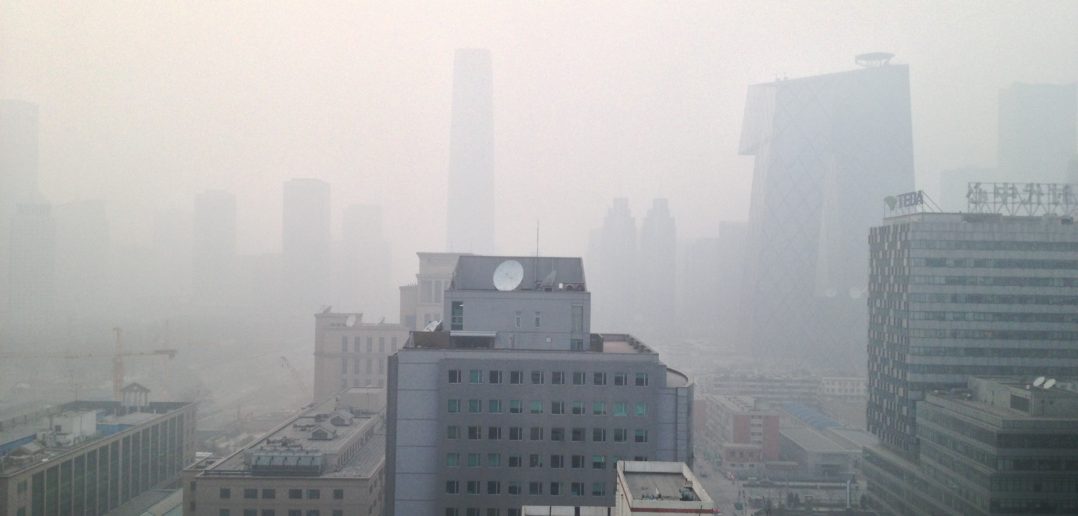 Smog over Beijing, China