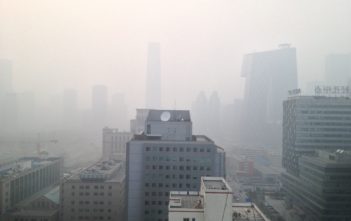 Smog over Beijing, China