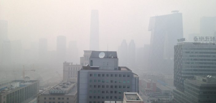 Smog over Beijing, China