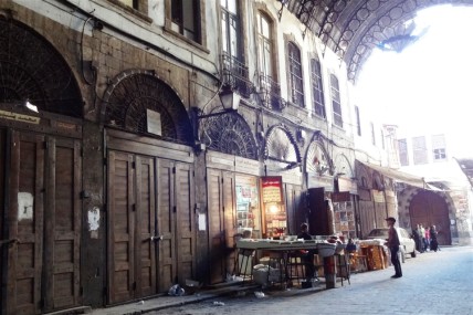 Damascus' Old Market on a quiet Friday. Sanctions and insecurity have hit the Syrian economy hard 