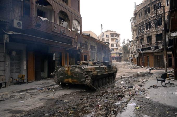 Destruction in the streets of Syria