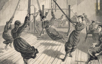 Girls gymnastics at the North London Collegiate School in 1882