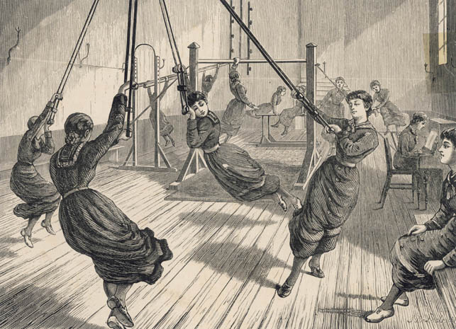 Girls gymnastics at the North London Collegiate School in 1882