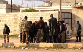 Journalists confronted by rebels in Idlib, Syria.