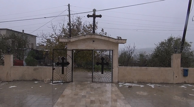A damaged church in Jdeideh, Latakia.