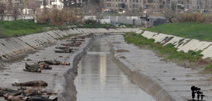 The bodies of more than 80 men were pulled from the Qweik River in Aleppo