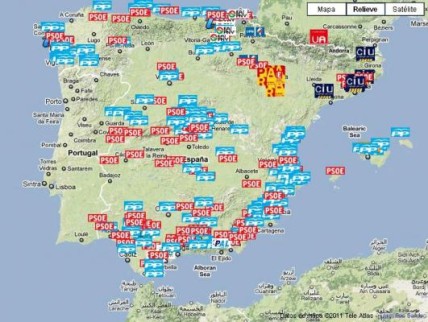 Map of the political corruption in Spain