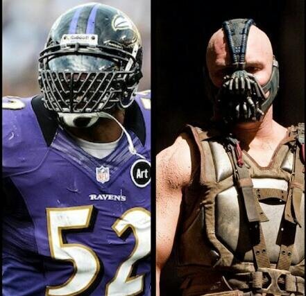 Ray Lewis compared to Bane from Batman: The Dark Knight Rises