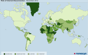 Risk of internet disconnection map