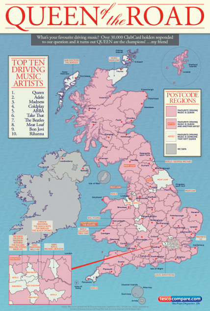 The UK's most popular songs to listen to whilst driving