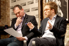 Julien Barnes-Dacey and Paddy O'Connell at the Frontline Club