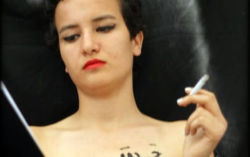 Amina protested topless for Femen