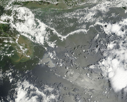 Satellite image of the BP Deepwater Horizon oil slick