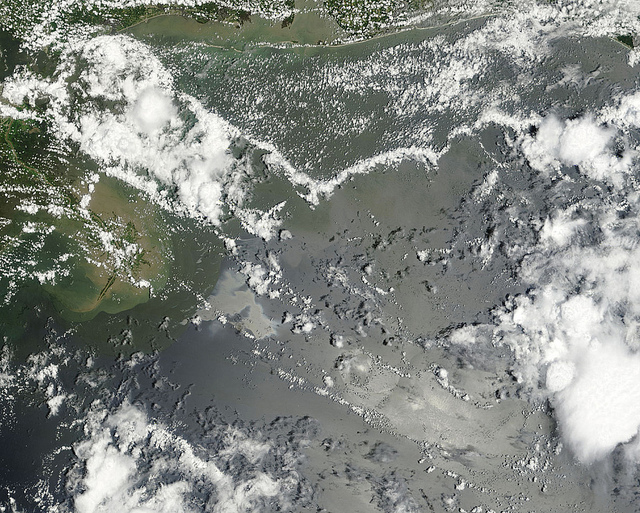 Satellite image of the BP Deepwater Horizon oil slick